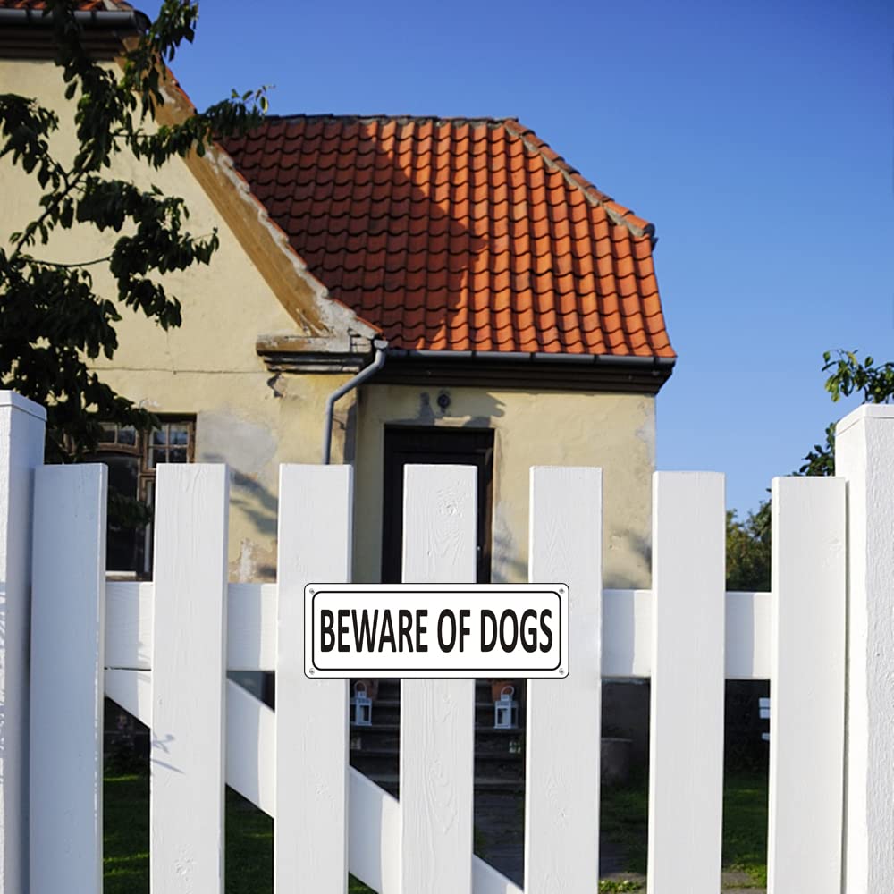 (2 Pack) Beware of Dog Signs for Fence, 10