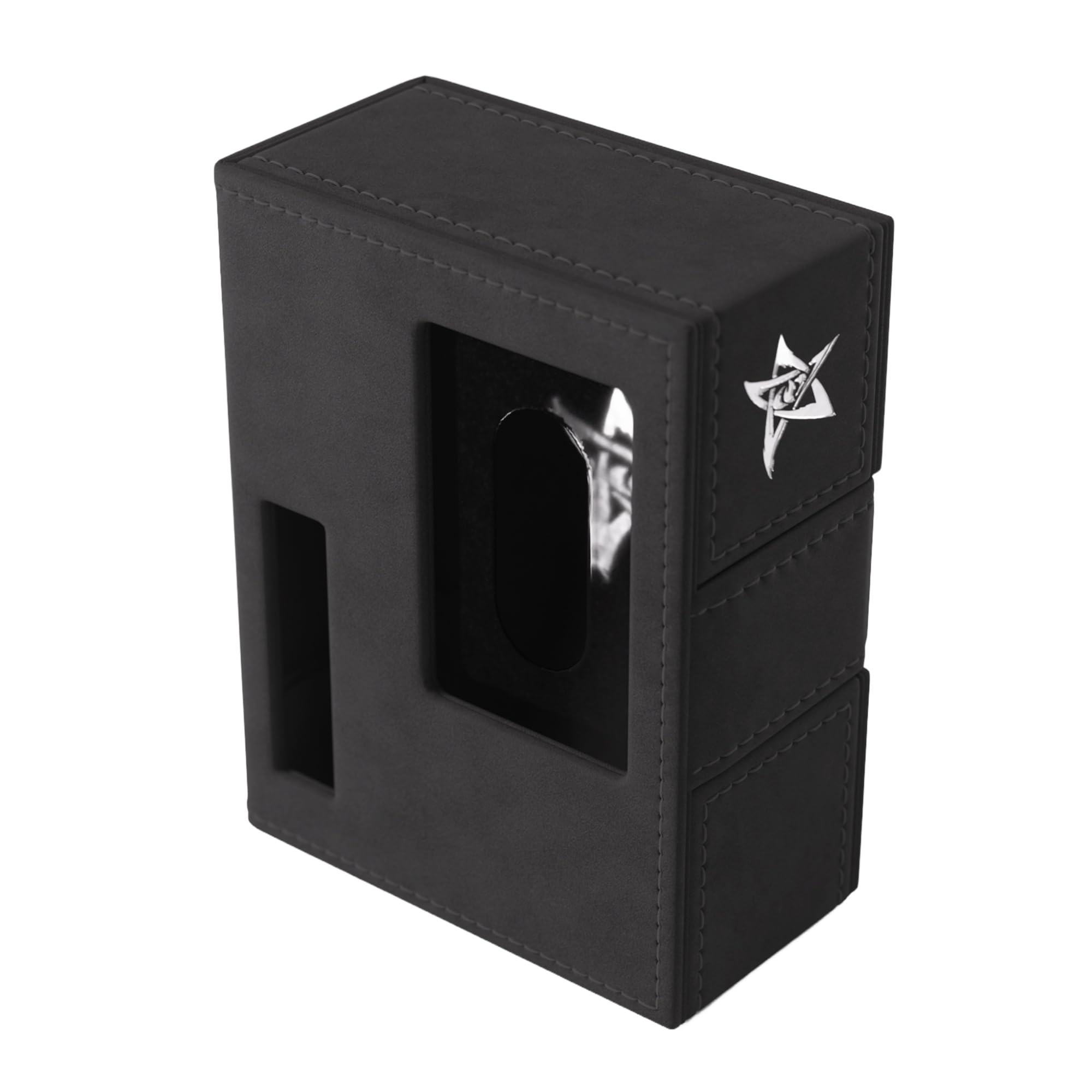 Gamegenic Arkham Horror Investigator Deck Tome - New Edition Gray Neutral, Caja para Mazos Premium, Capacidad 60 Cartas con Funda, Cierre Magnético y Ventanas de Identificación