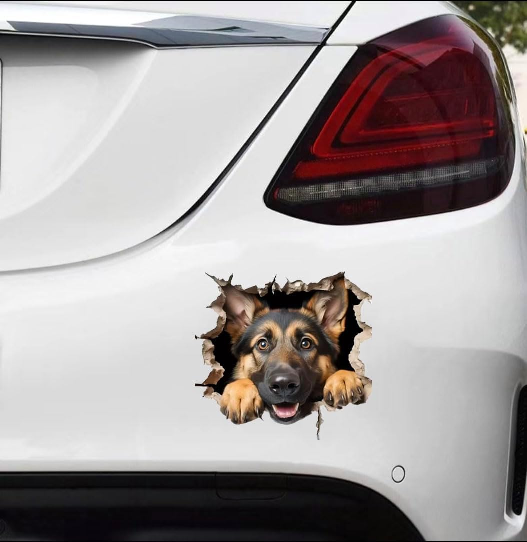 Decorative Decals 3D German Shepherd Car Sticker Set, Vinyl Material, Suitable for Decorating car Bodies, Windows, Rear Windshield, Bumpers, Walls, laptops, and suitcases 2-Piece#PDDM-1 - Image 6
