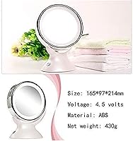 Vista 2 de DHAEY Espejo de maquillaje iluminado, espejo de tocador de doble cara de 6.49 pulgadas con luz LED natural ajustable, espejo de aumento 5X