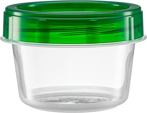 Miniatura 8 de Elegant Disposables Paquete de 20 recipientes con tapa giratoria de 4 onzas, parte inferior transparente con tapa superior verde con tapa de rosca