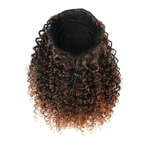 Miniatura 5 de Extensión de cola de caballo corta afro rizada para cola de caballo afroamericana, extensión de cola de caballo sintética afro rizada para mujeres