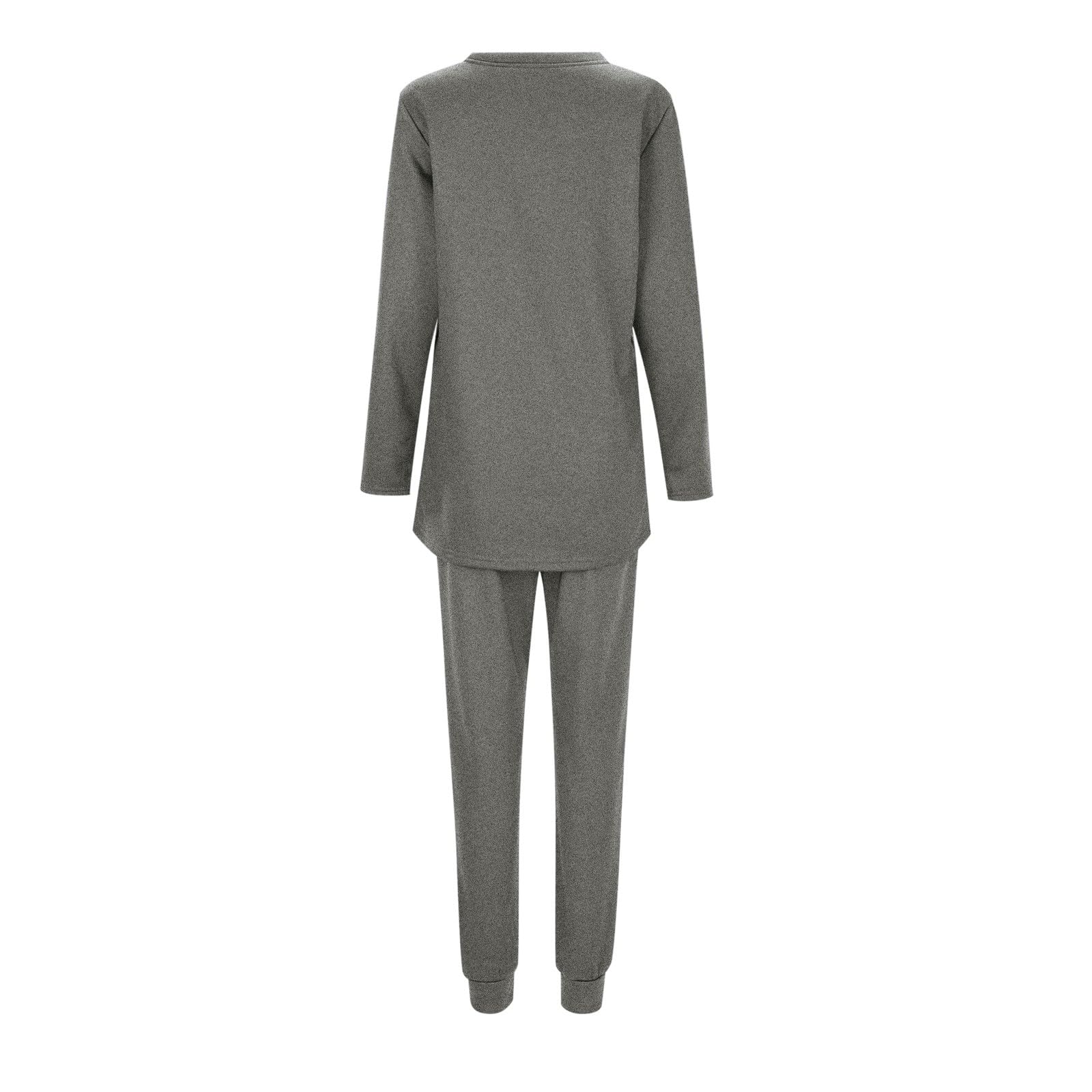 Generisch Calda canottiera da uomo comoda, casual, tinta unita, girocollo, maniche lunghe, in pile, con elastico in vita, spessa, calda con maglietta da sci da donna