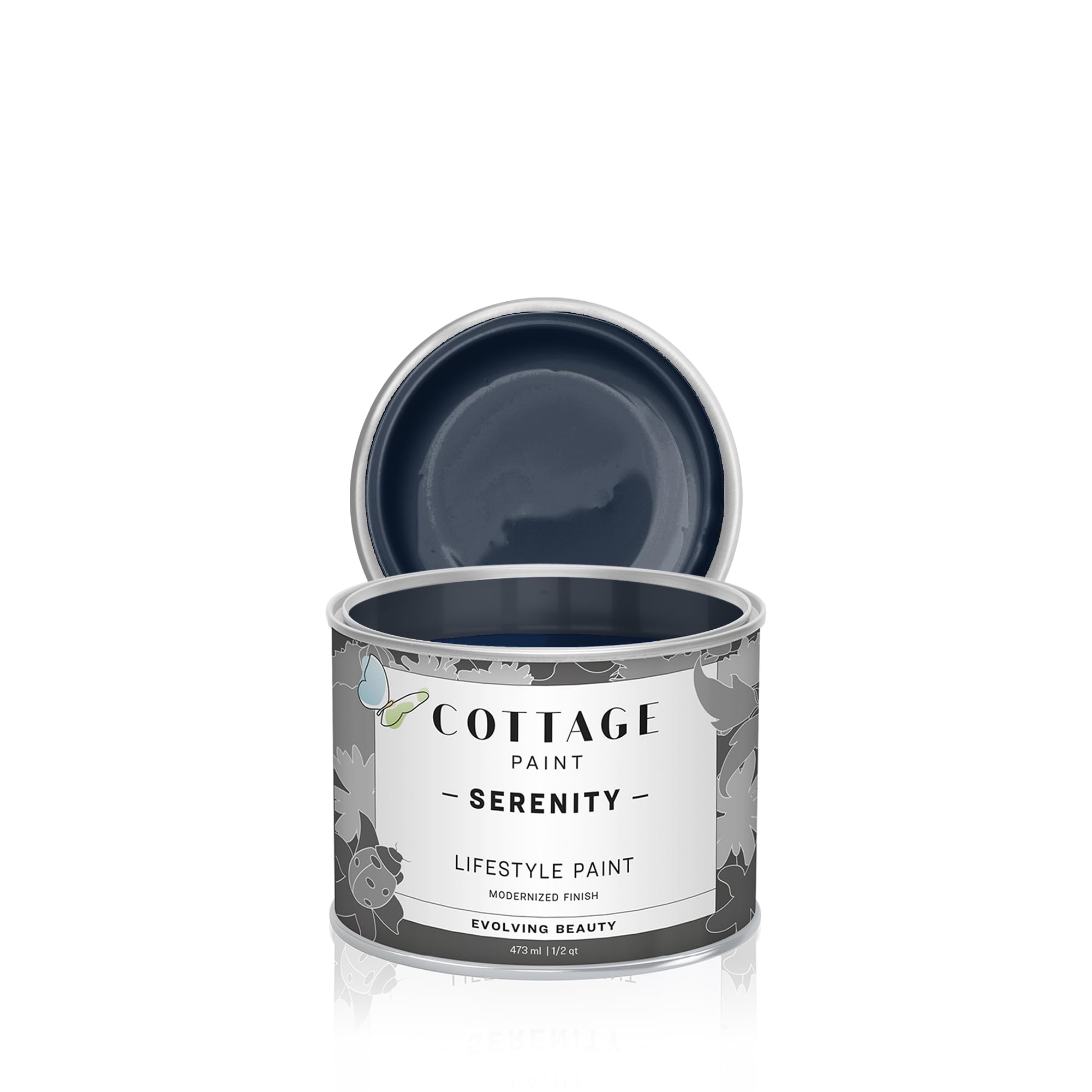 Serenity Silk All-in-One Mineral Chalk Paint for Furniture, Home Decor, Cabinets and DIY Crafts - Built-in Topcoat - (16oz, Blue Heron)