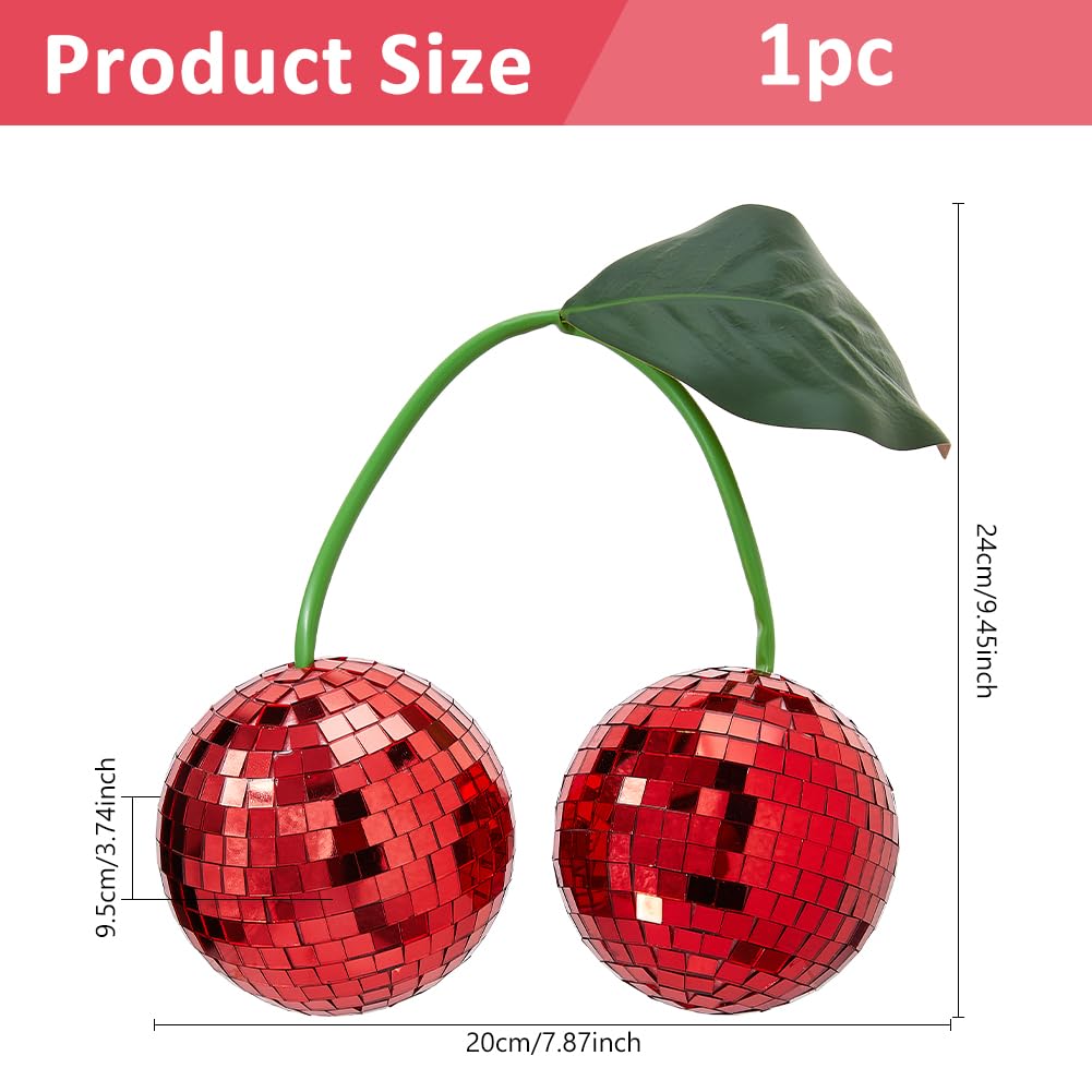 DICOSMETIC Glass Cherry Disco Ball Decor Red Hanging Disco Decor Retro Reflective Mirror Ball Christmas Decoration Ornaments for Party Room - Image 3