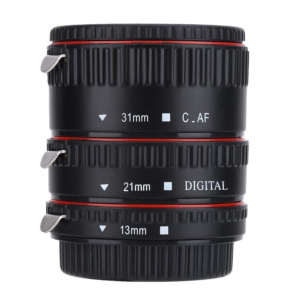 Goshyda Juego de Tubos de extensión Macro con Enfoque automático, para Montaje EF, Tubo de extensión de Metal portátil Cameras len (13 mm y 21 mm y 31 mm)