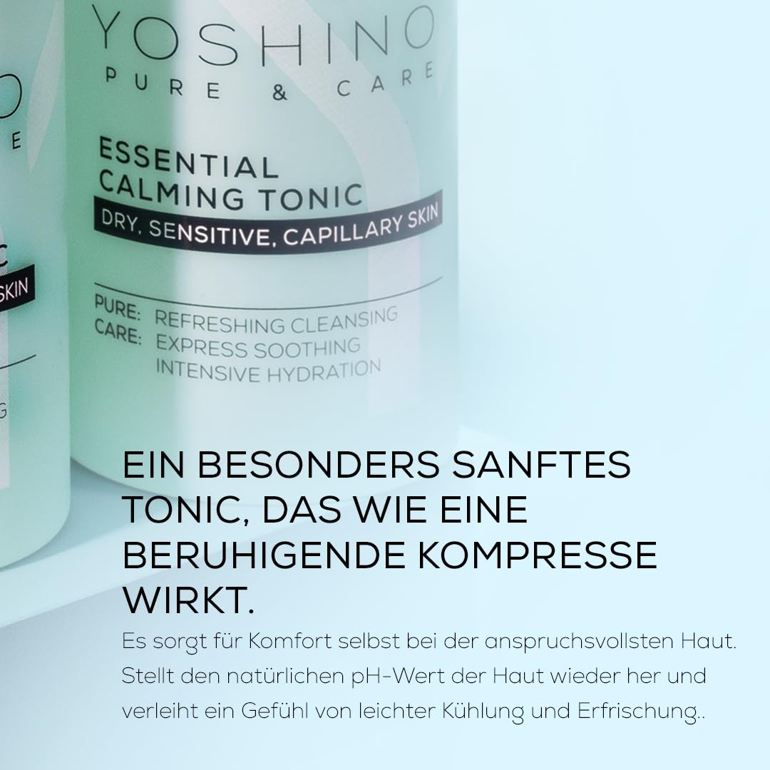 YONELLE Gesichtswasser mit Hyaluronsäure D-Panthenol Jeju-Blütenessenz - YOSHINO PURE & CARE - Toner Gesicht für Trockene, empfindliche und Couperose-Haut – 400 ml – Beruhigende