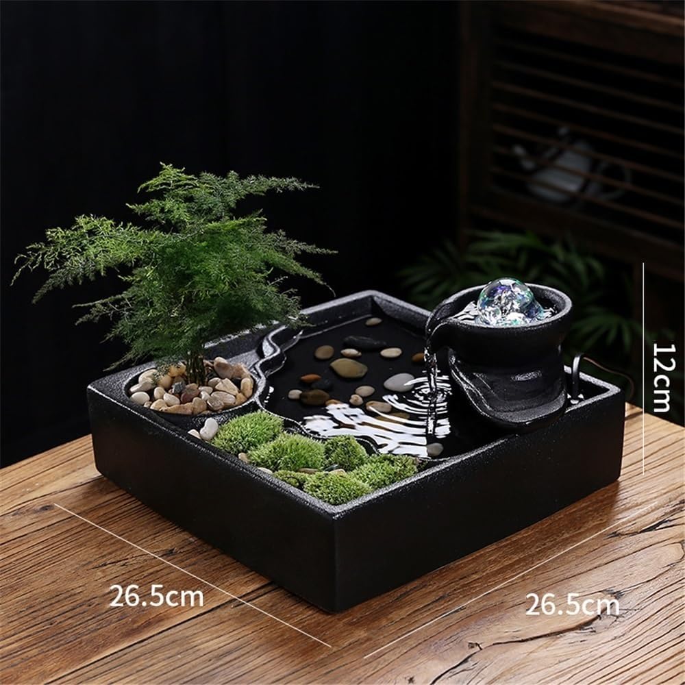 デスクトップ噴水 屋内リラクゼーションデスクトップクリエイティブ循環水噴水滝装飾