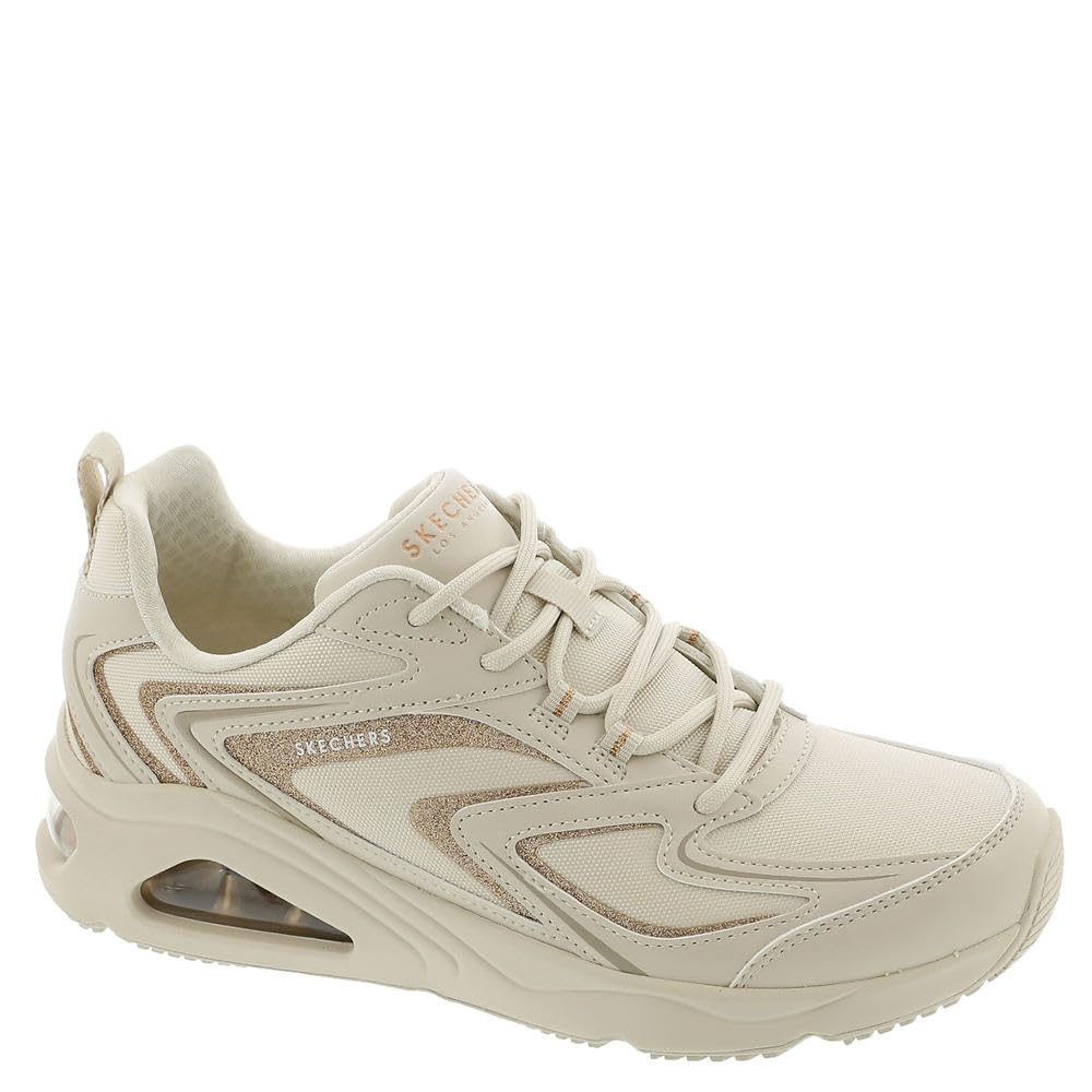 SKECHERS WOMENS, TRES AIR UNO, WHITE/ROSE GOLD, UK 5