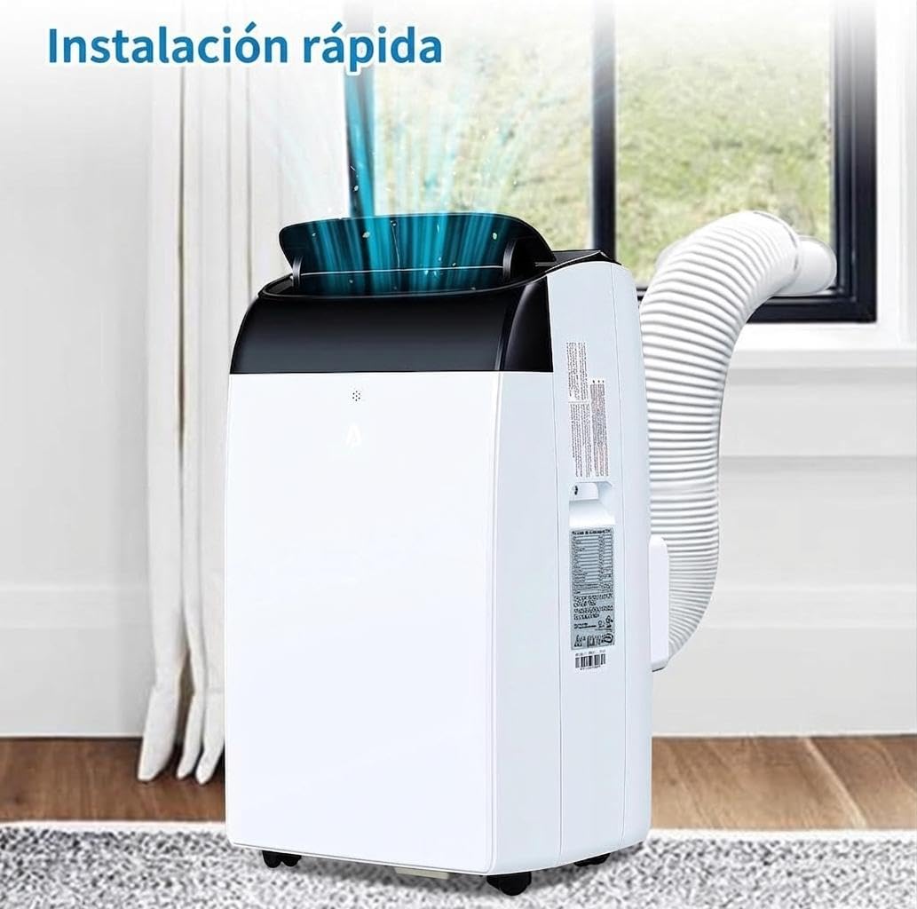 GarveeMore Aire Acondicionado Portátil 10000 BTU TCL 3 en 1 Frío Ventilador y Deshumidificador Clase A+ Enfriamiento Rápido 2930W Control Remoto Hogar Oficina Negro — view 6
