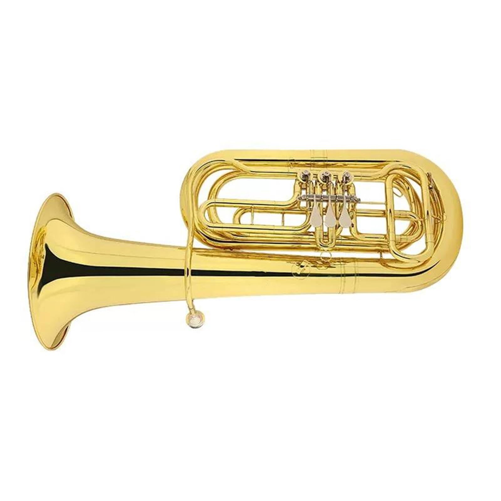 Eufonium Mosiężna Biała Tuba Basowa Piękne Brzmienie Tonacja B Flat(Silver)