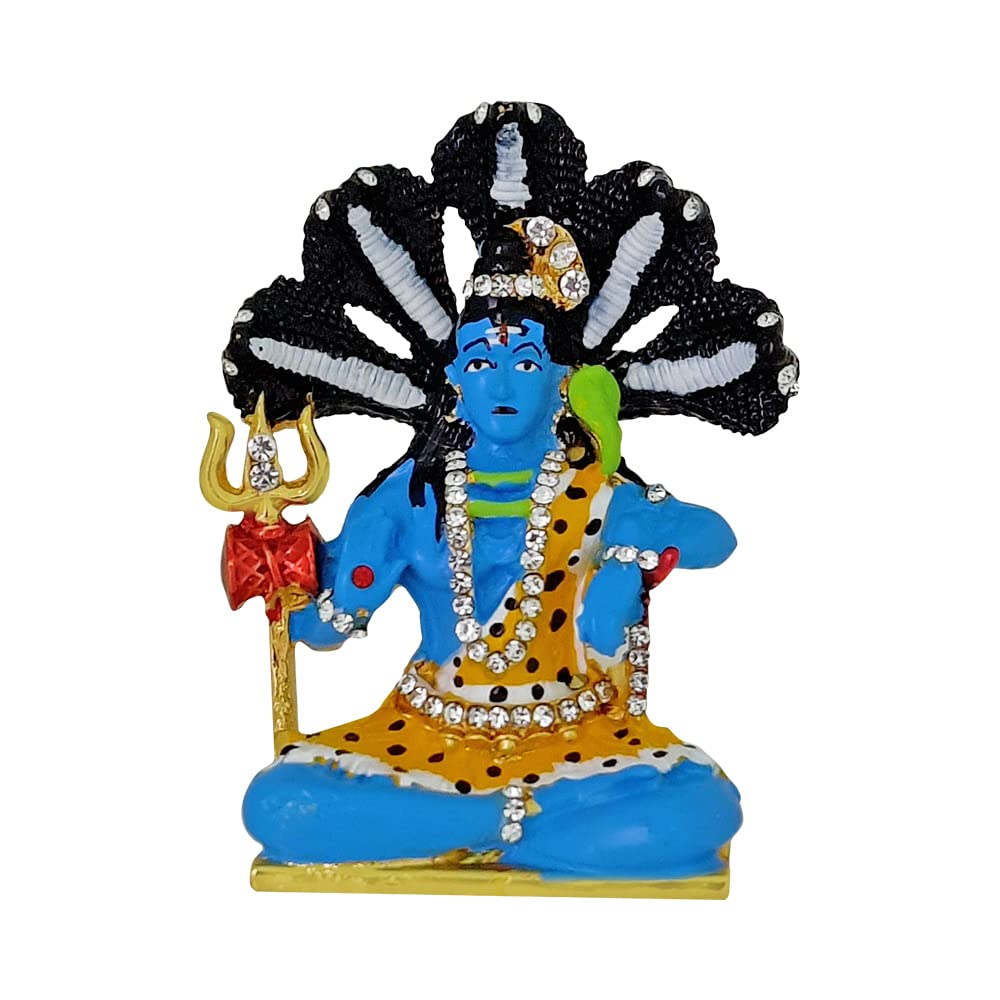 Shiva Ji Idol, Shankar Ji, Mahakal Idol & Statue for Decorative Spritual Puja Vastu Showpiece Figurine - Religious Pooja Gift Item & Murti for Mandir/Temple/Home Decor/Office/Car Dashboard