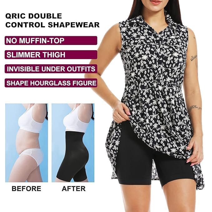 Image of CULINA High Waist Tummy Control Shapewear Shorts | Body Shaper for Women | Tummy Tucker| Seamless Body Shaper | Shorts Under Dress | Comfortable | Breathable