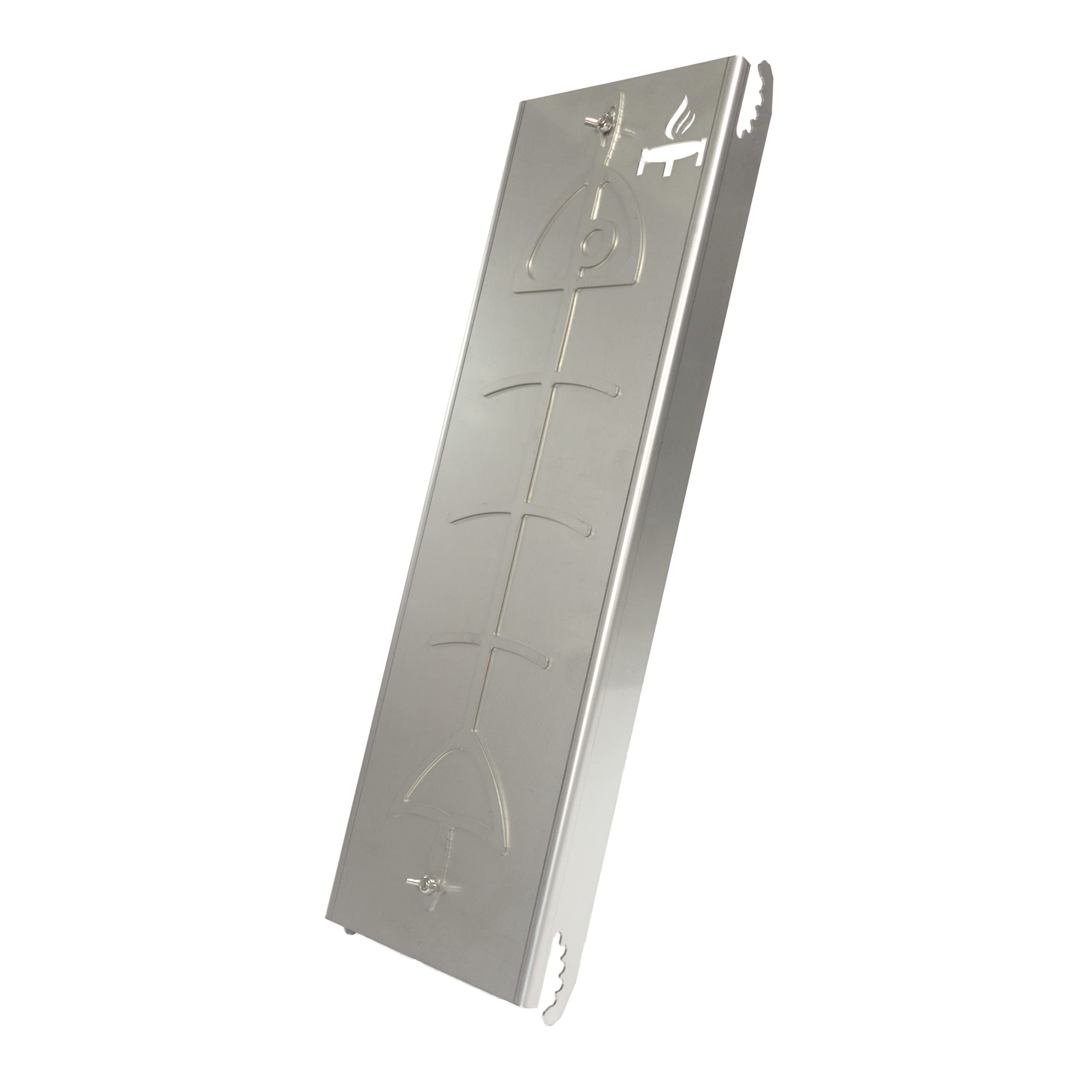 Fire World Planche à saumon flammé acier inoxydable 180° réversible accessoire barbecue brasero