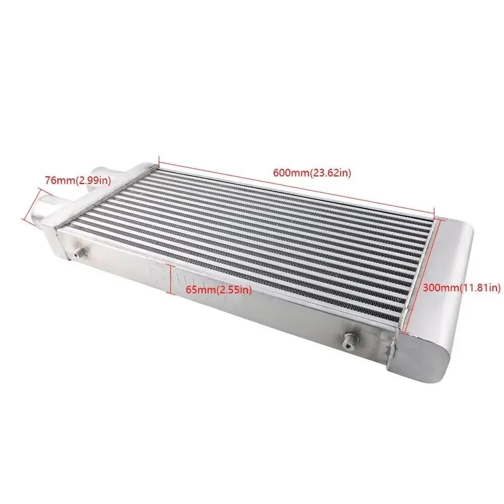 Chłodnica turbiny 3'' I/O 600x300x76 z tej samej strony mocowanie Turbo Intercooler płyta aluminiowa zestaw chłodnicy części silnika układ chłodzenia