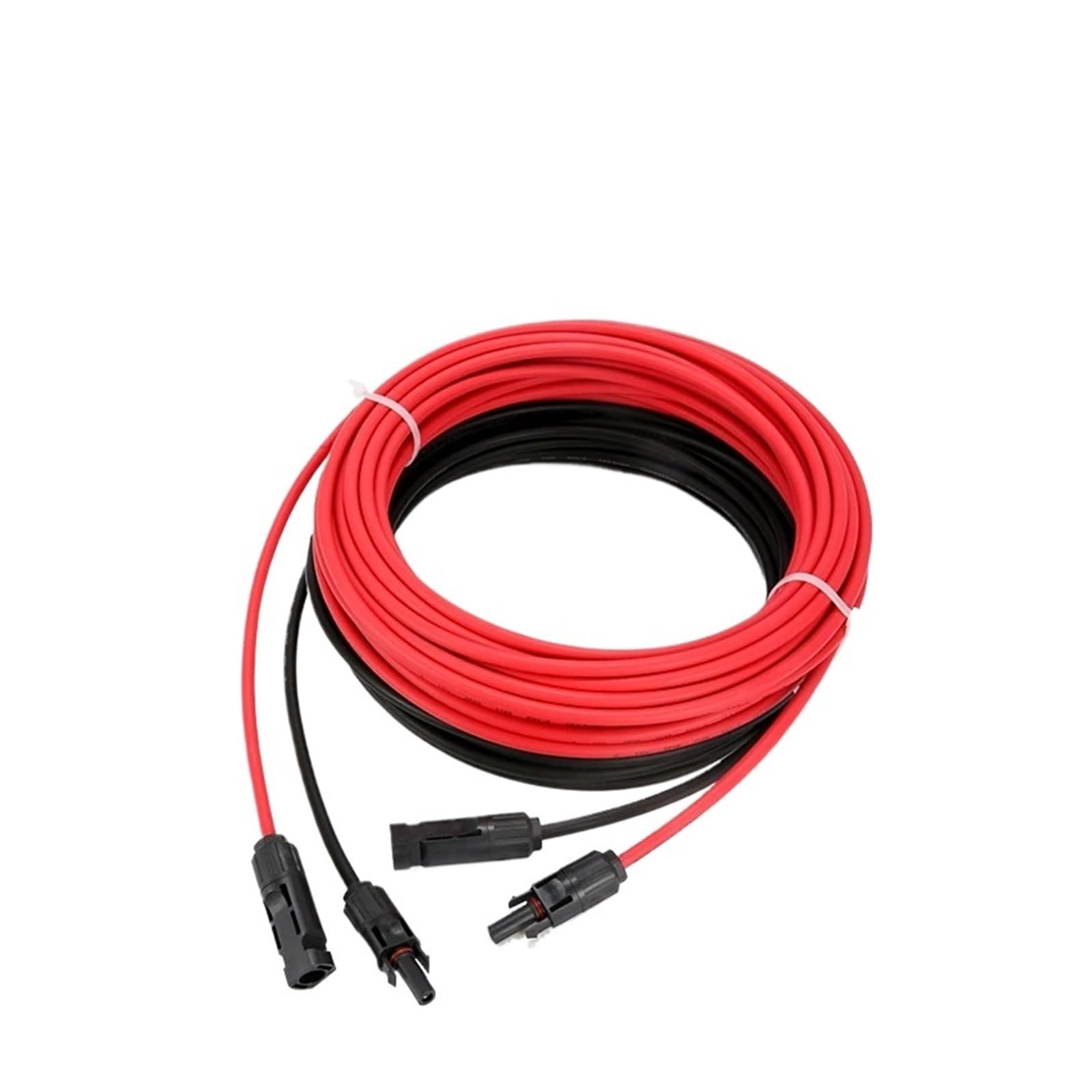 Conector Solar de Cable fotovoltaico de CC Macho y Hembra, 1000 V, 30 A, Conectores de Panel for PVMC con 2,5/4/6 mm², 1 par con 4 Juntas(10 AWG-6mm2,10m Black 10m Red)