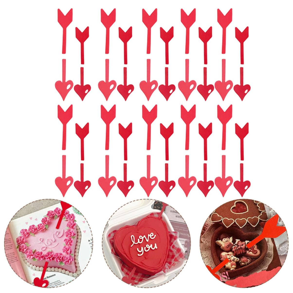 TOYANDONA 4 Set Squisiti Topper Per Cupcake A Forma Di Cuore Decorazioni Per Torte Per Feste Di Compleanno 20 Pezzi * 4