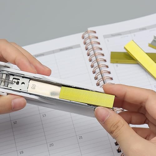 Miniatura 2 de 4000 grapas de oro amarillo, juego de grapas estándar 266, grapas de colores de 14 de pulgada de longitud para suministros de oficina en casa, 1000