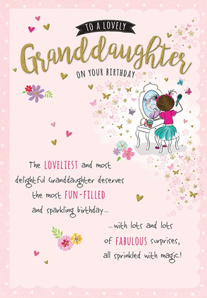 Lovely Granddaughter Happy Birthday Greeting Card Female - Piccadilly Greetings