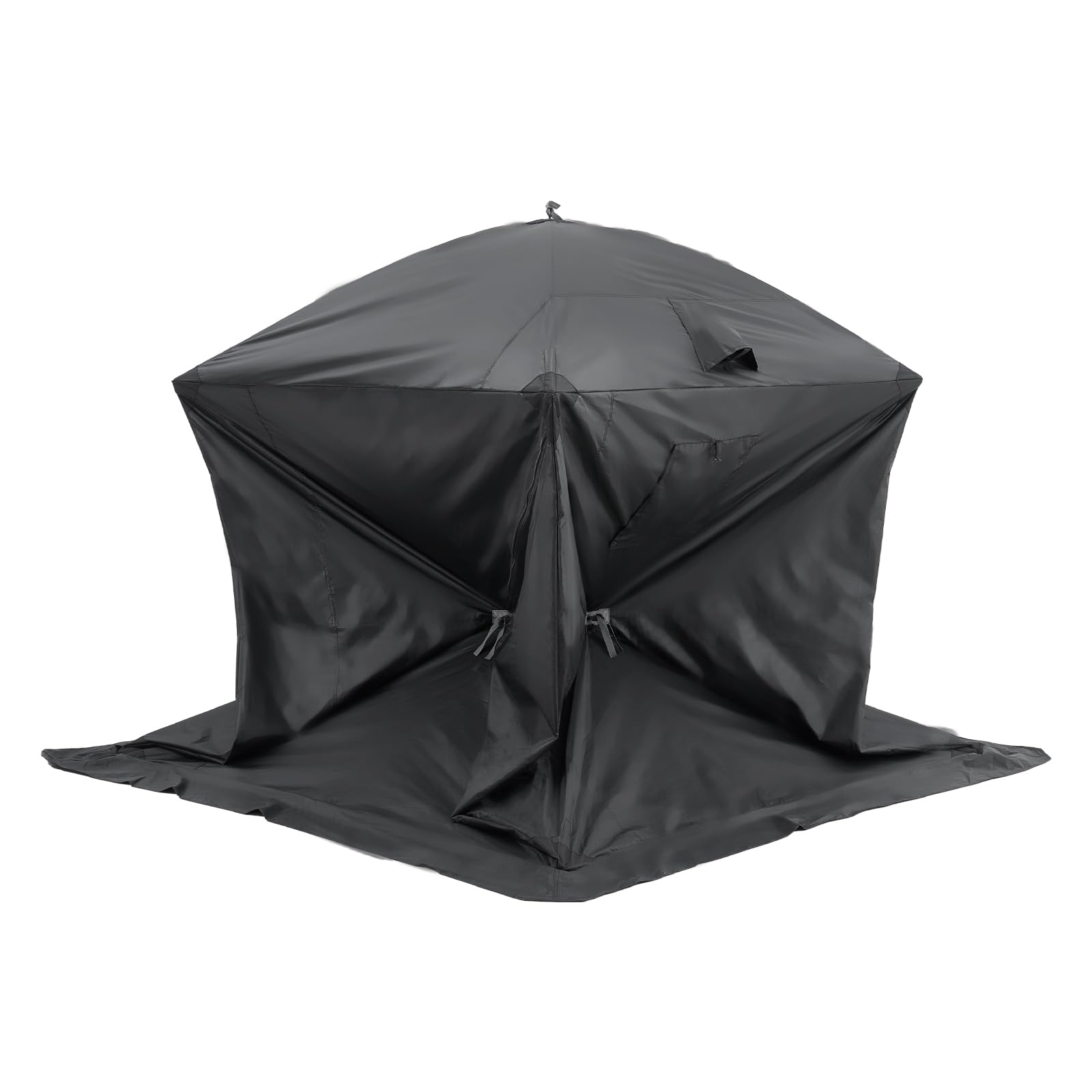 VEVOR Tente de pêche à glace portable pop-up pour 1 à 8 personnes, abri à glace isolé, grande zone de pêche, bidon de glace style hub pour la pêche d'hiver, cube de glace Oxford imperméable avec