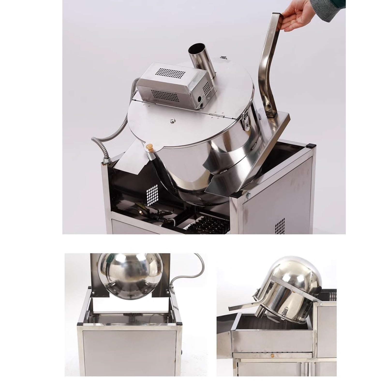macchina per pop corn Macchina for popcorn a riscaldamento elettromagnetico, macchina elettrica a gas commerciale per uso familiare