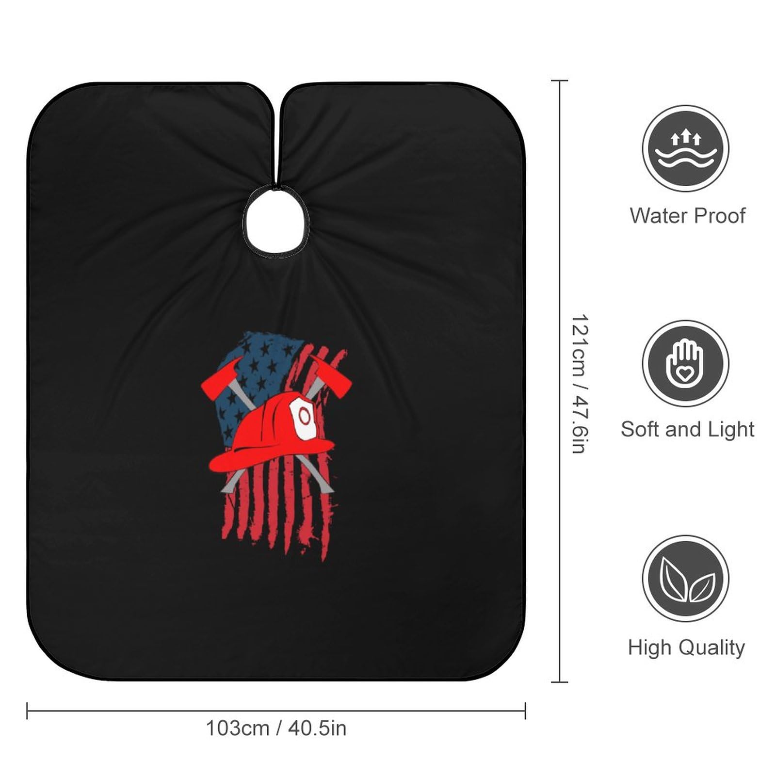 Firemans Axe USA Flag Barber Cape Professional Hair Cutting Cape Cover Haircut Apron for Boys Girls