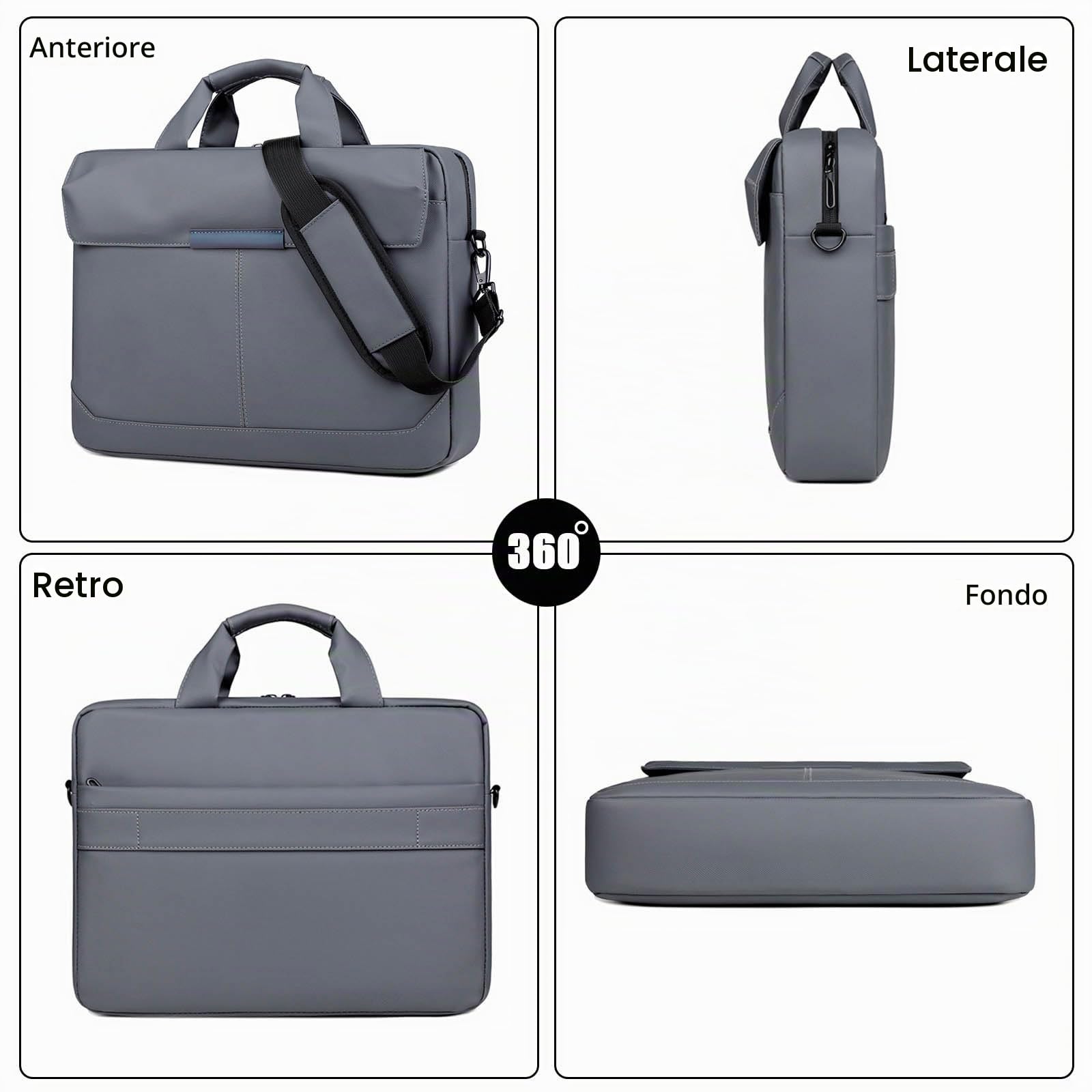 FANDARE Borsa a Tracolla 24 Ore Ventiquattrore Borse a spalla Business Zaino da giorno Sacchetto Borsetta per 12.9 pollice laptop Cartella Portadocumenti Business Crossbody Messenger Bag