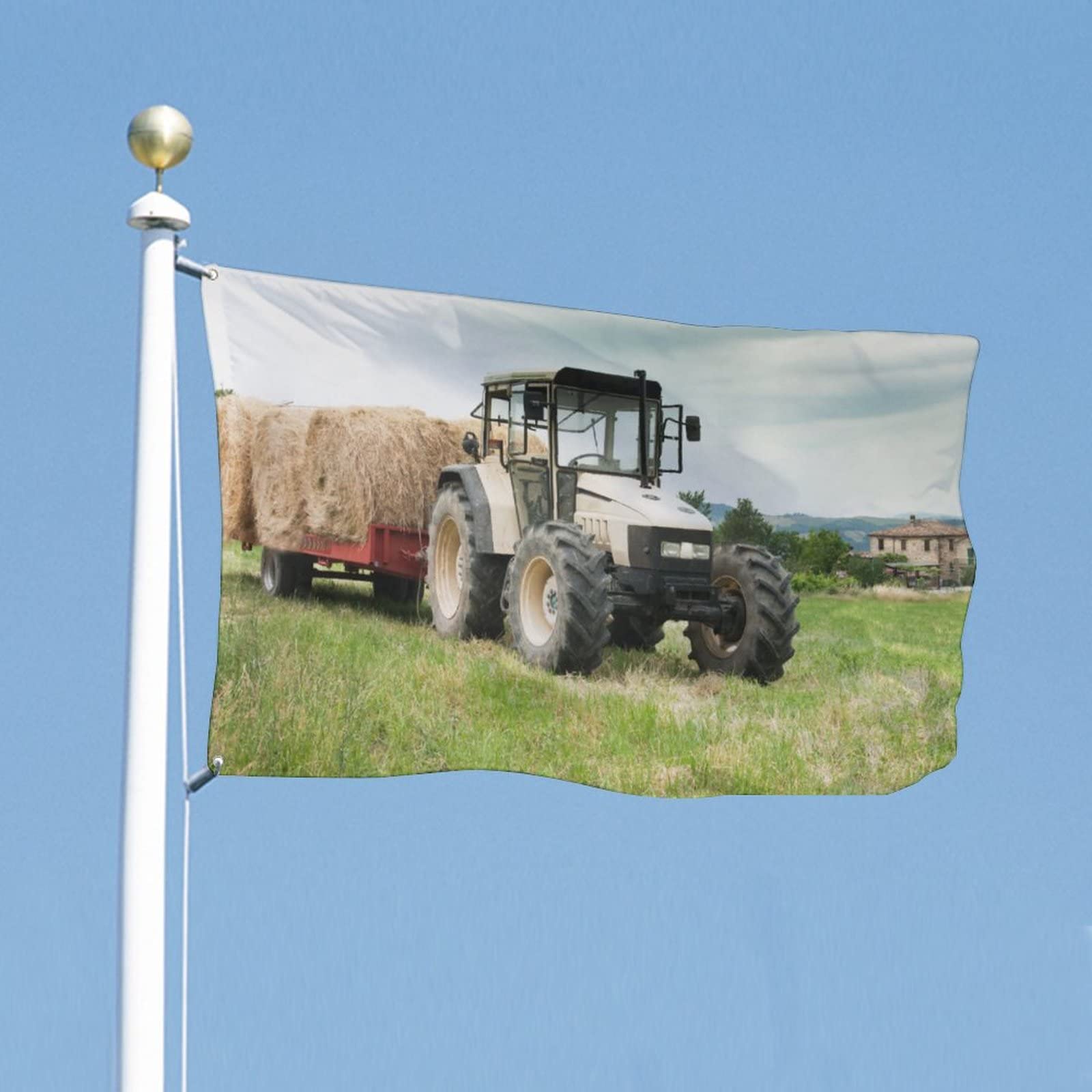 Gartenflagge Mit Traktor-Motiv – Doppelseitig Bedruckt, Wetterfest & Rustikal (30,5 X 45,7 Cm) Für Haus, Hof & Bauerngarten