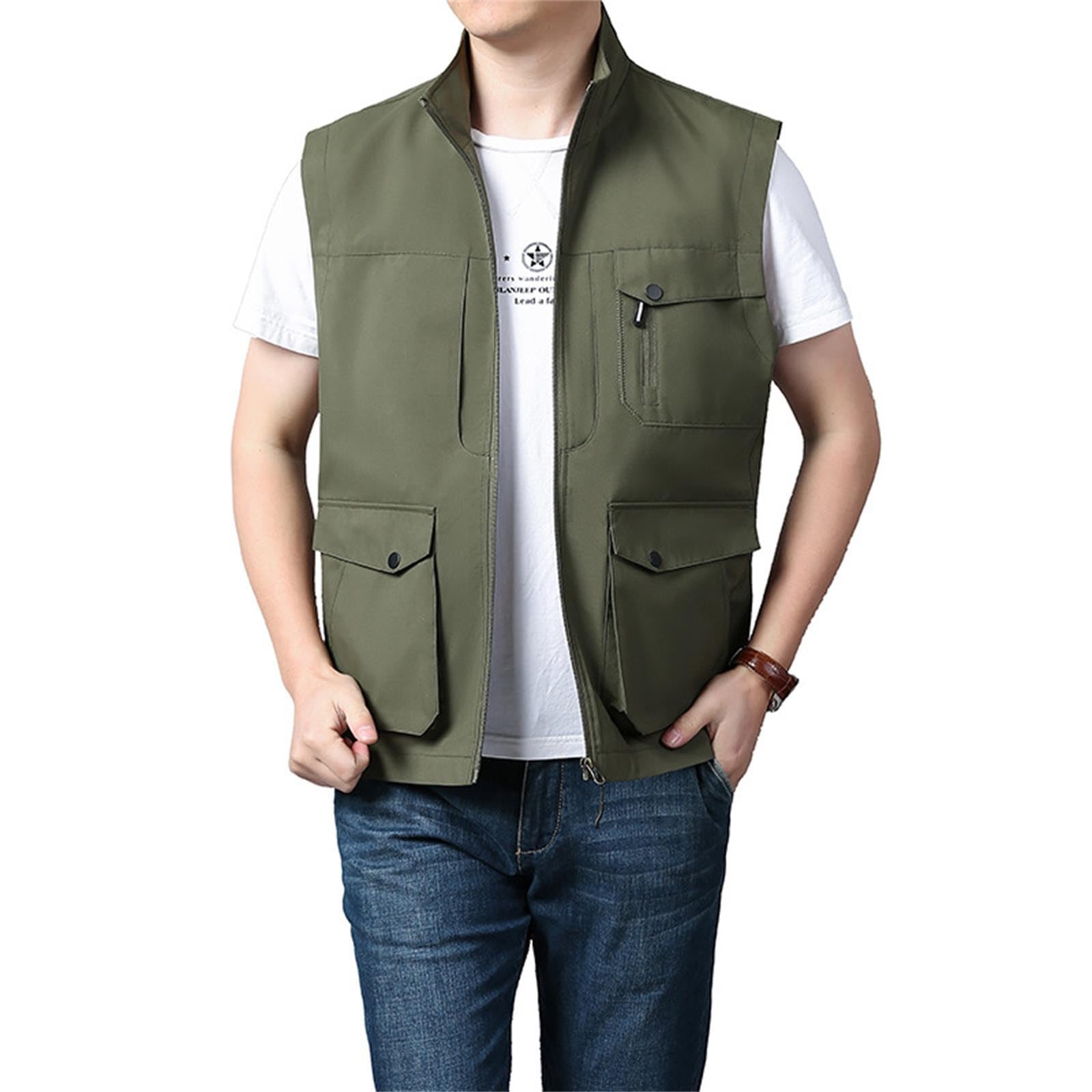 Gilet Smanicato Uomo Capispalla Giacca Leggero Uomo Gilet Senza Maniche Giubbino Casual Giacca Multitasche Traspirante Abbigliamento Estivo, Gilet da Viaggio e613