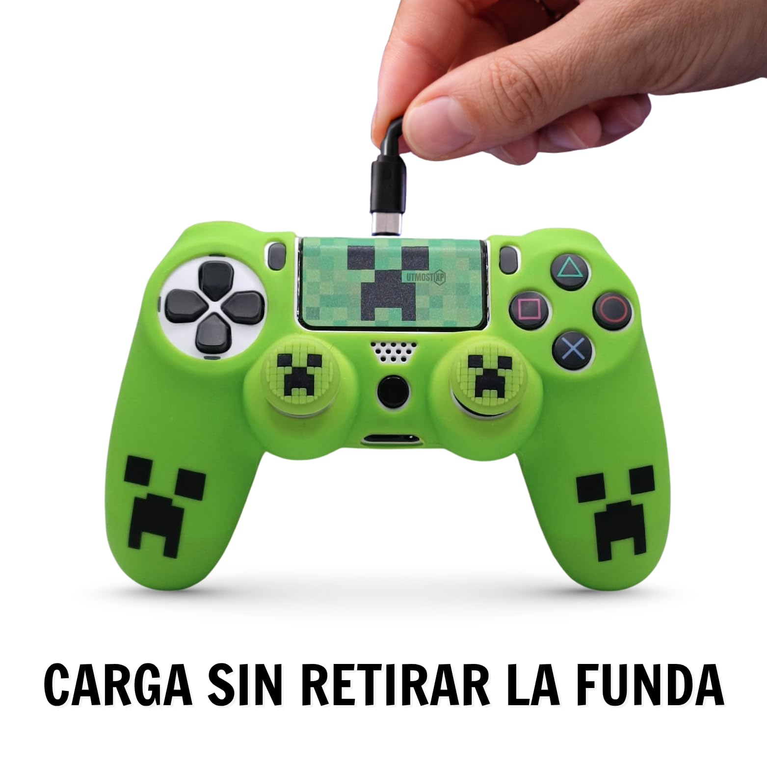 UmostXP Hülle Kompatibel mit PS4 Controller, Weiches und Komfortables Silikon für Besseren Halt, Zubehör für Play 4 Controller, Zubehör Kompatibel mit Originalem Play 4 Controller (Grün)