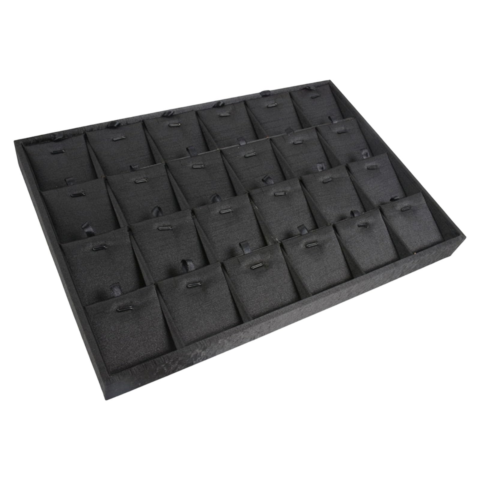 Limtula Black PU Brushed Wood Jewelry Tray with Multiple Compartments for Rings Necklaces and Earrings Display Multiple Compartment Jewelry Planner