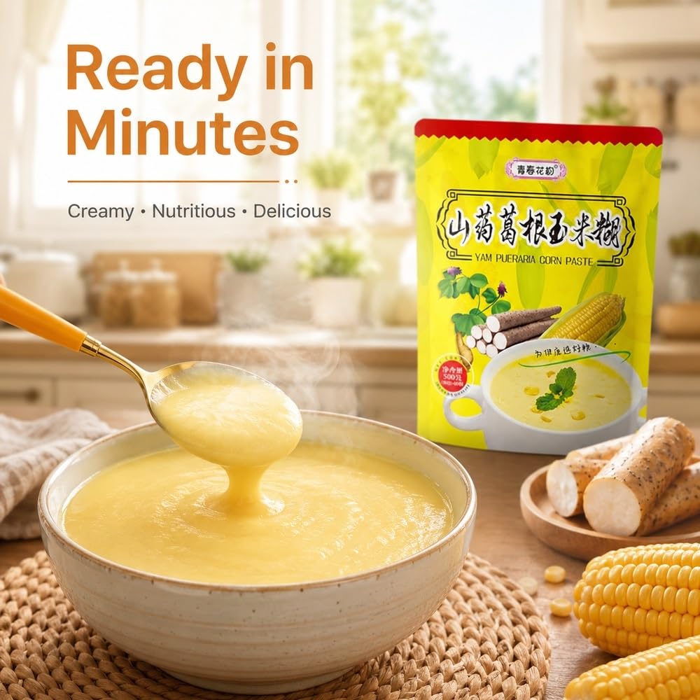 Porridge Istantaneo For Colazione In Polvere Di Mais Yam, 500 G*2 Confezioni Pasta Cereali Sostitutiva Del Pasto Rapido