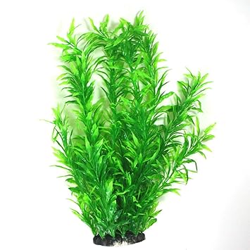Aquapapa Aquarium Plants Fish Tank Decorations Ornament Plastic Artificial Plant (Green #3-14.5
