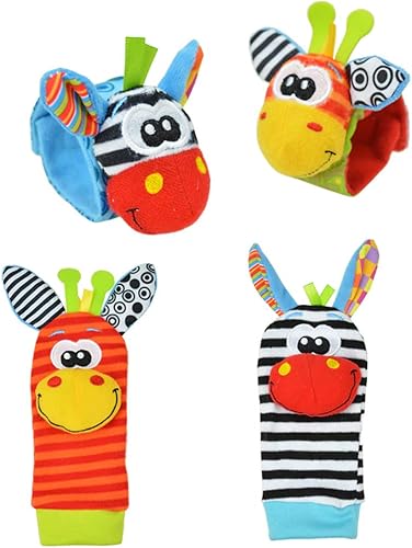 Miniatura 2 de Buscadores de pies y sonajeros de muñeca para bebés, juguetes de textura de desarrollo para bebés, calcetines de juguete para bebés y sonajeros de