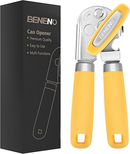 Miniatura 14 de Beneno Abrelatas Manual de Servicio Pesado con Imán, Hoja de Acero al Carbono Afilada Duradera, Corte Suave, Perilla Grande que Ahorra Esfuerzo