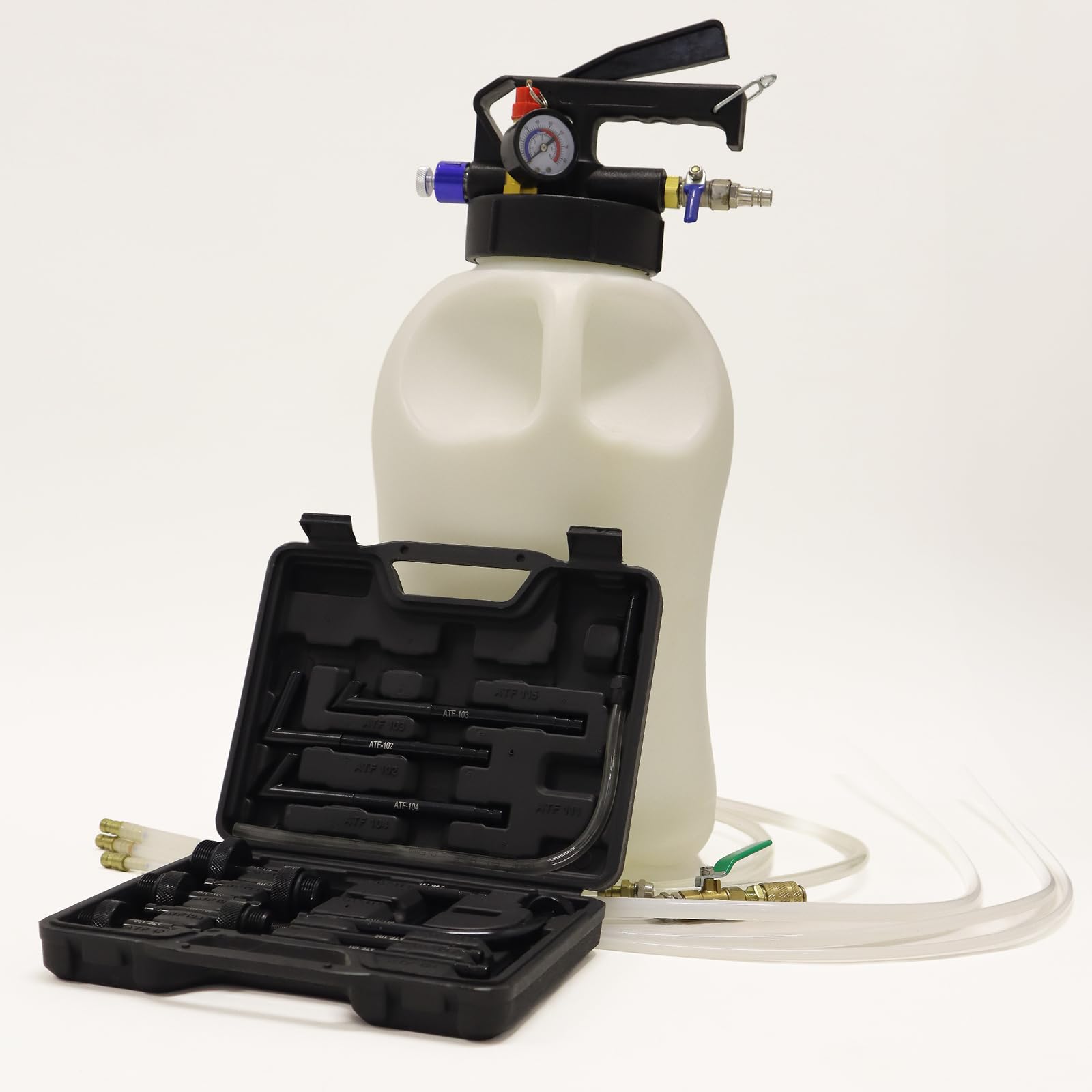 BITUXX Universal Getriebeöl Einfüllgerät Pumpe Öleinfüllgerät Öl Befüllgerät Getriebeölpumpe Ölfüllgerät Druckluft Pneumatisch 10L