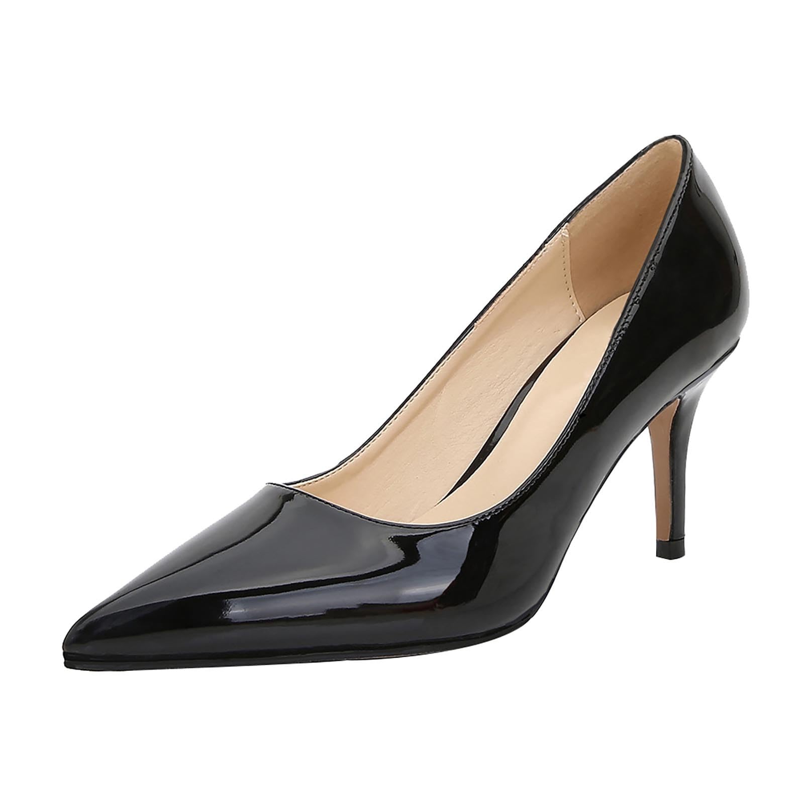 Escarpins Femmes Grande Taille Bout Pointu Cuir Verni Chaussures Talons Hauts Aiguille Sexy léger Chaussures pour Soirée Fête Robe De Banquet Robe De Mariée