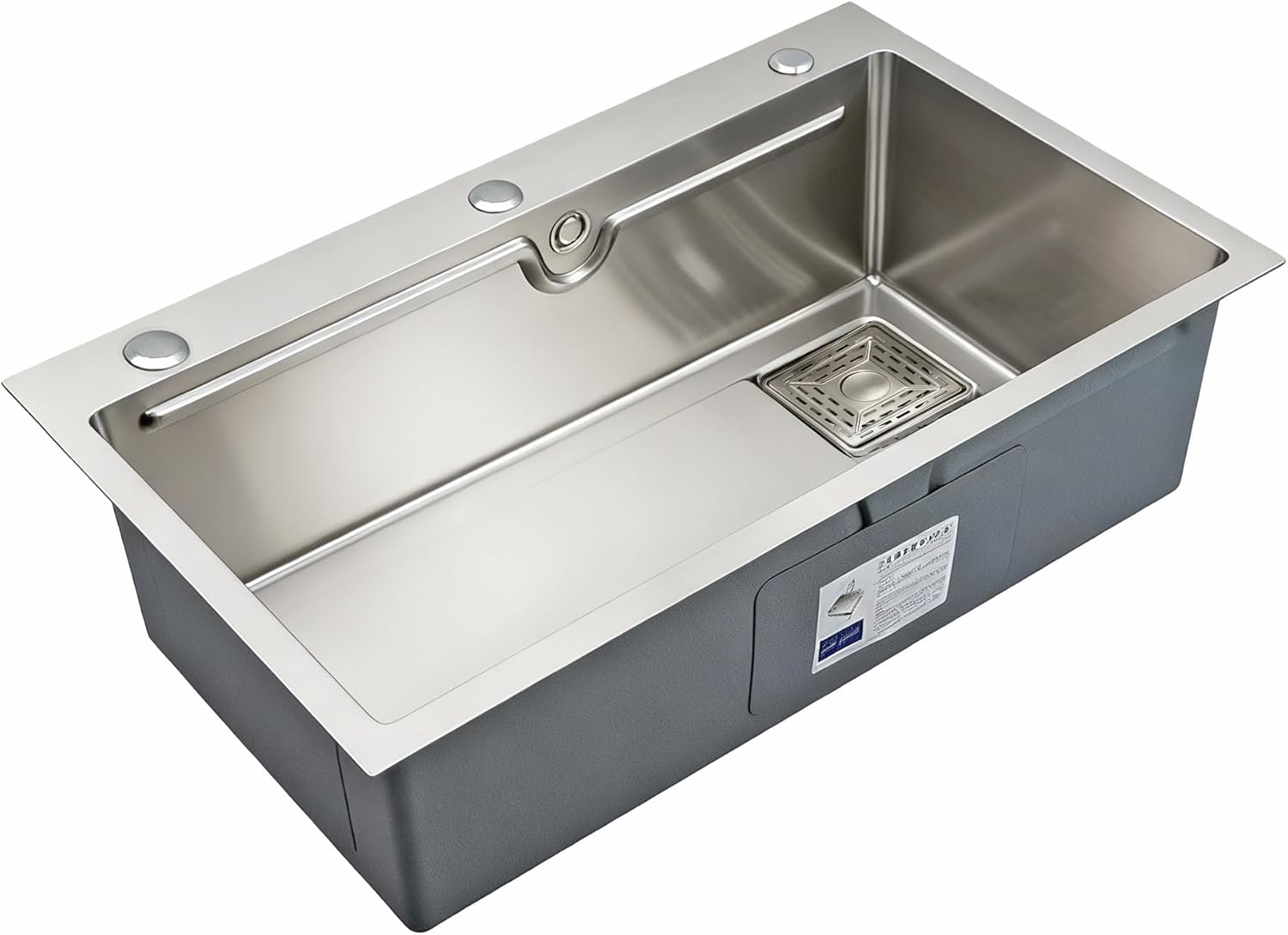 FixtureDisplays® 31.5" X 19.7" Kitchen Sink, Single Bowl Stainless Steel Sink with Workbench Farmhouse Sinks for Restaurant, Laundry, Bar 16097-800mm Sink-NPF