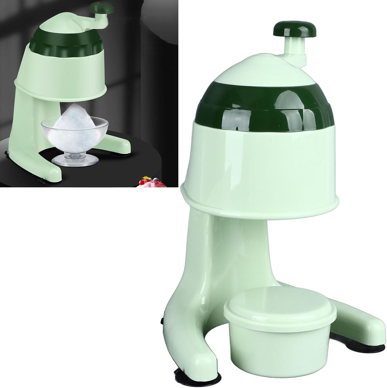 Manual Ice Shaver, Ice Shaver and Snow Cone Machine, Outdoor Portable Small Hand Crank Snow Cone Maker, Ice Crusher for Snow Cones, for Home Kitchen Camping
