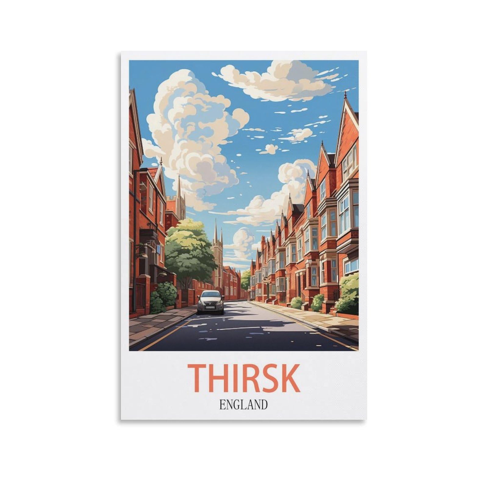 NAEGV Paint by Numbers Kits for Adults Thirsk City Scenery Adult Paint by Numbers as a Home Wall Decoration Gift 40x50cm