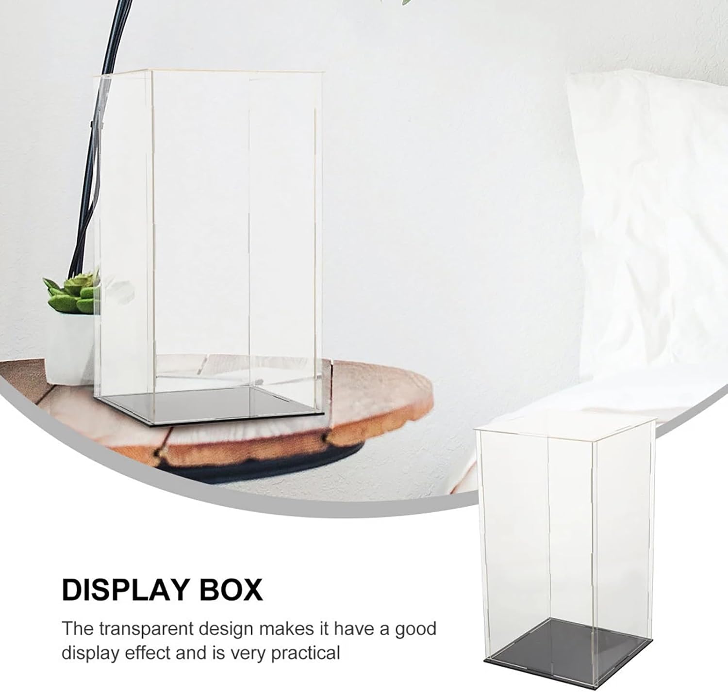 Display Case Clear Acrylic, 25x30x10cm/10x12x4in Card Slot Assembly Dustproof Multipurpose Storage Box for Keepsakes, Jewelry, Trinkets, Cube Countertop Box