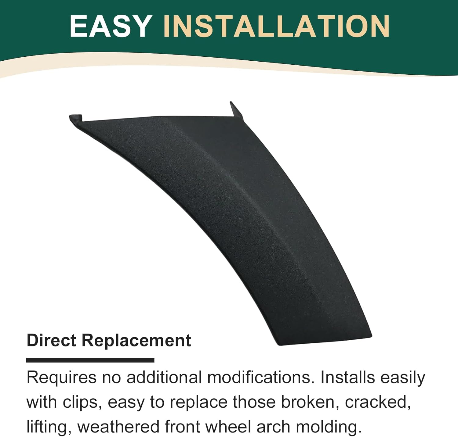 Front Wheel Arch Molding Trim Panel Black Plastic Side Molding Panel Fits for Mercedes Sprinter 1500 2500 3500 3500XD 2019 2020 2021 2022 2023 2024 (Front Left Wheel)