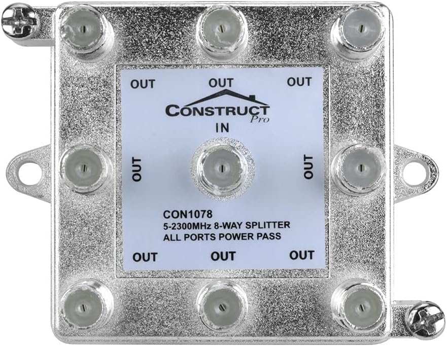 Construct Pro Vertical 8-Way 5-2300MHz Coax Splitter
