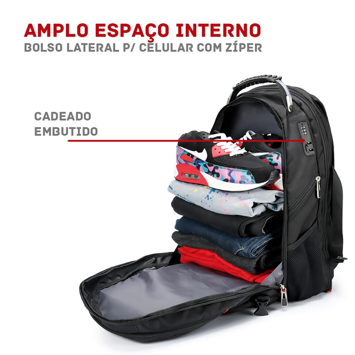 Mochila Masculina cabo de aço Executiva Viagem Grande Usb e Fecho de Segurança Embutido Crosswave Preta em promoção! Veja a oferta e mais achadinhos de Mochilas & Pastas Masculinas 9 Hoje é o melhor dia para comprar Mochila Masculina cabo de aço Executiva Viagem Grande Usb e Fecho de Segurança Embutido Crosswave Preta com aquele preço maroto! Promoção! Aproveite a oferta! 9