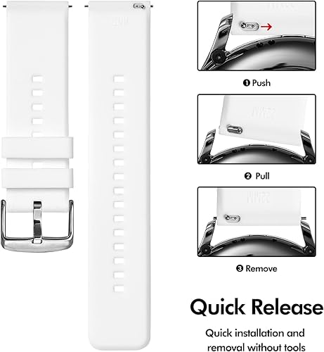 Miniatura 5 de Silicone Rubber Watch Bands, Stainless Steel Buckle, Quick Release, 7 Colors to Choose, 18mm 20mm 22mm