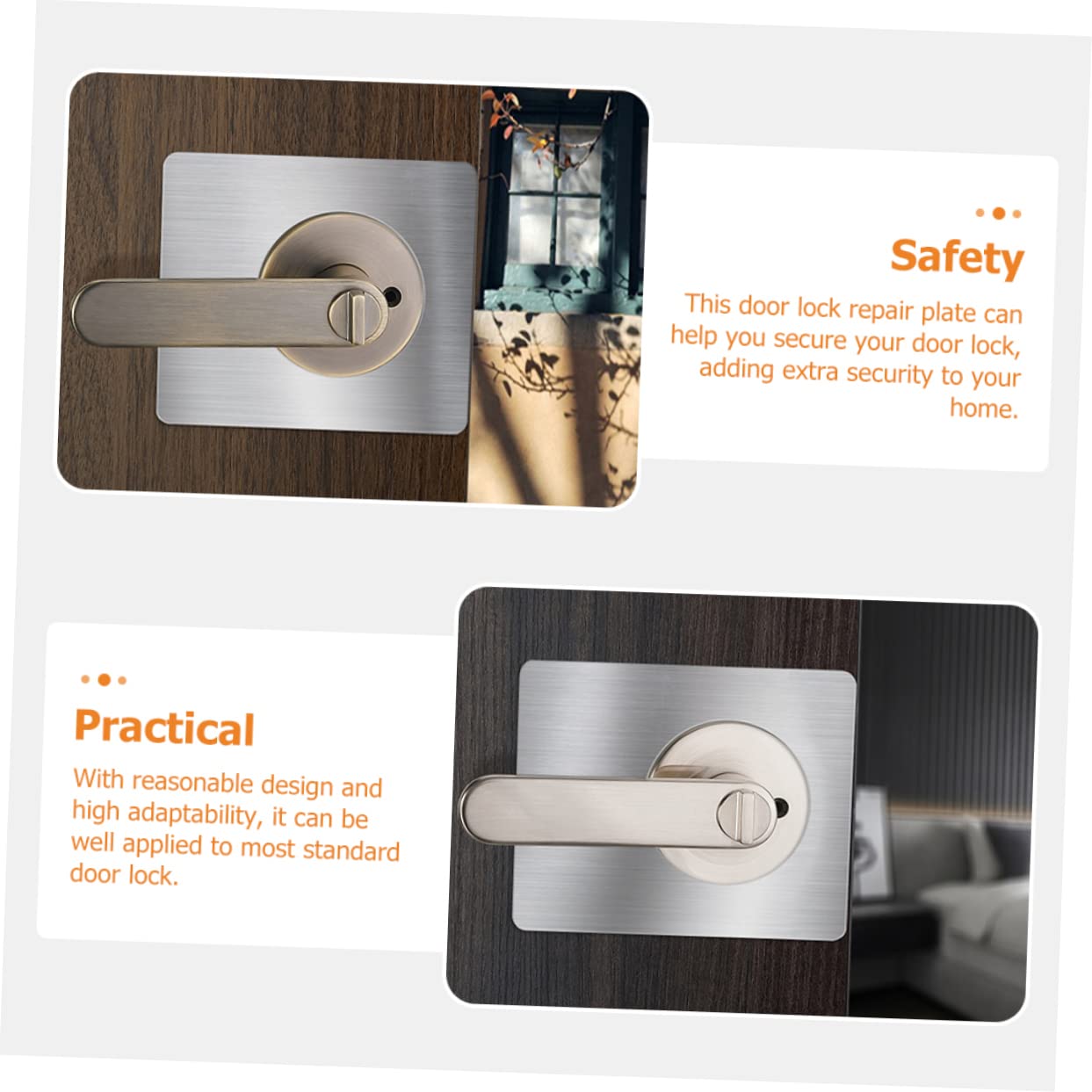 NUOBESTY 10 ensembles Pièce De Réparation De Serrure De Porte Plaque De Trou De Porte En Acier Renfort De Bouton De Porte Renfort De Serrure De Porte Plaques De Gâche Butée 2 pièces * 10