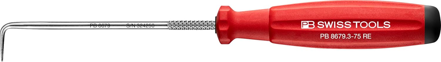 PB Swiss Tools Mini Pick Tool Set PB 8680.CN | 100% Swiss Made | 4-piece SwissGrip Hook Tool for Automotive, O-Ring, Brake, Motor, Gearbox Seal