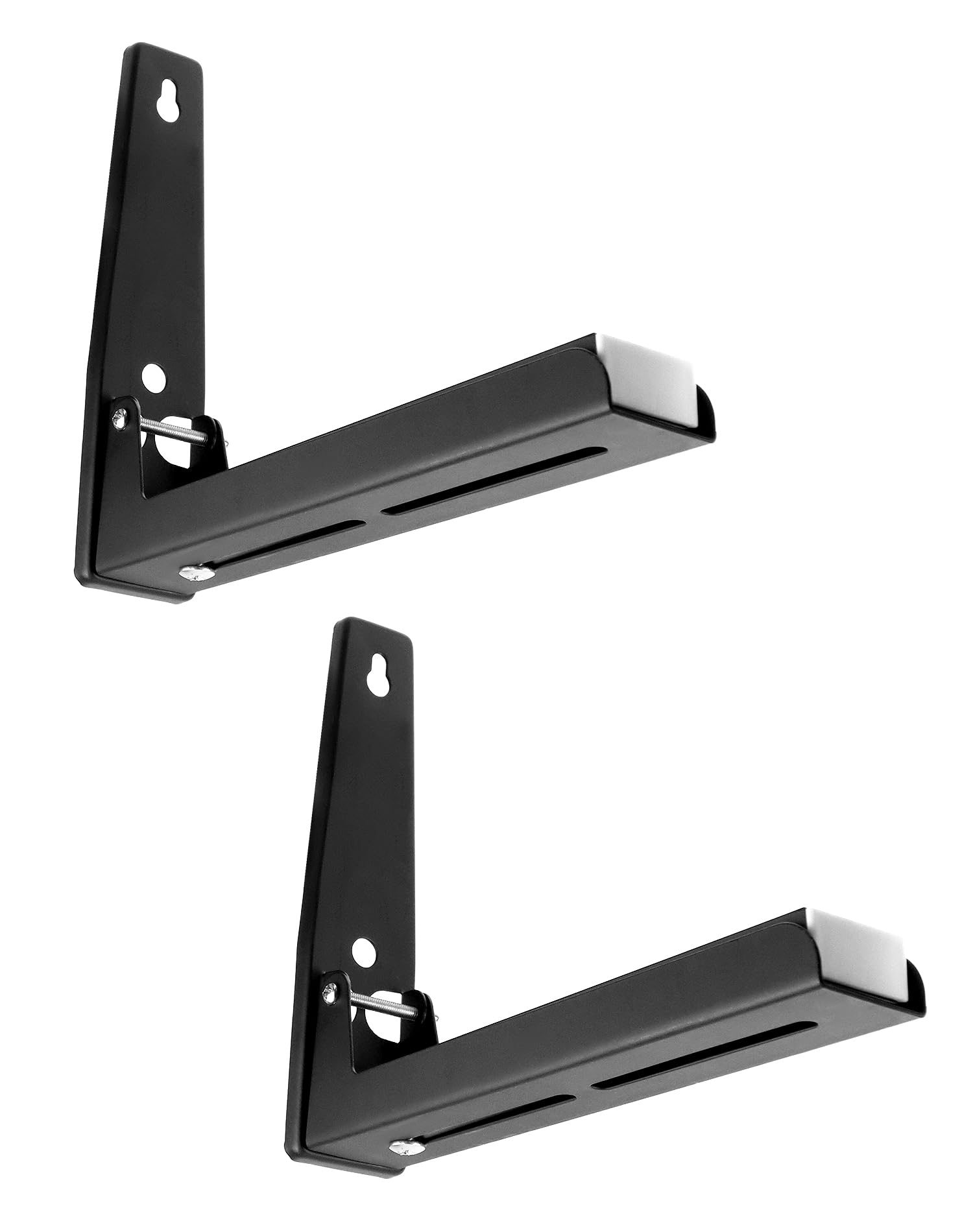 QWORK® 2-częściowy uchwyt ścienny do mikrofalówki, z ramionami teleskopowymi 230-400mm, czarny, do większości kuchenek mikrofalowych, w tym materiał montażowy