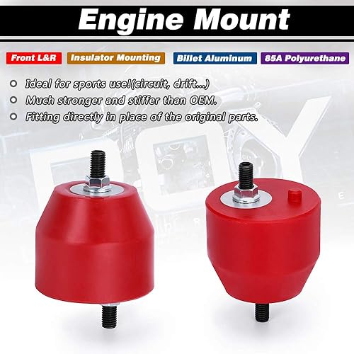 Miniatura 2 de PTNHZ Motor delantero L & R montaje aislador para BMW E36 compacto E46 compacto Z3 Z4 en línea 6CYL 85A poliuretano 11811140985