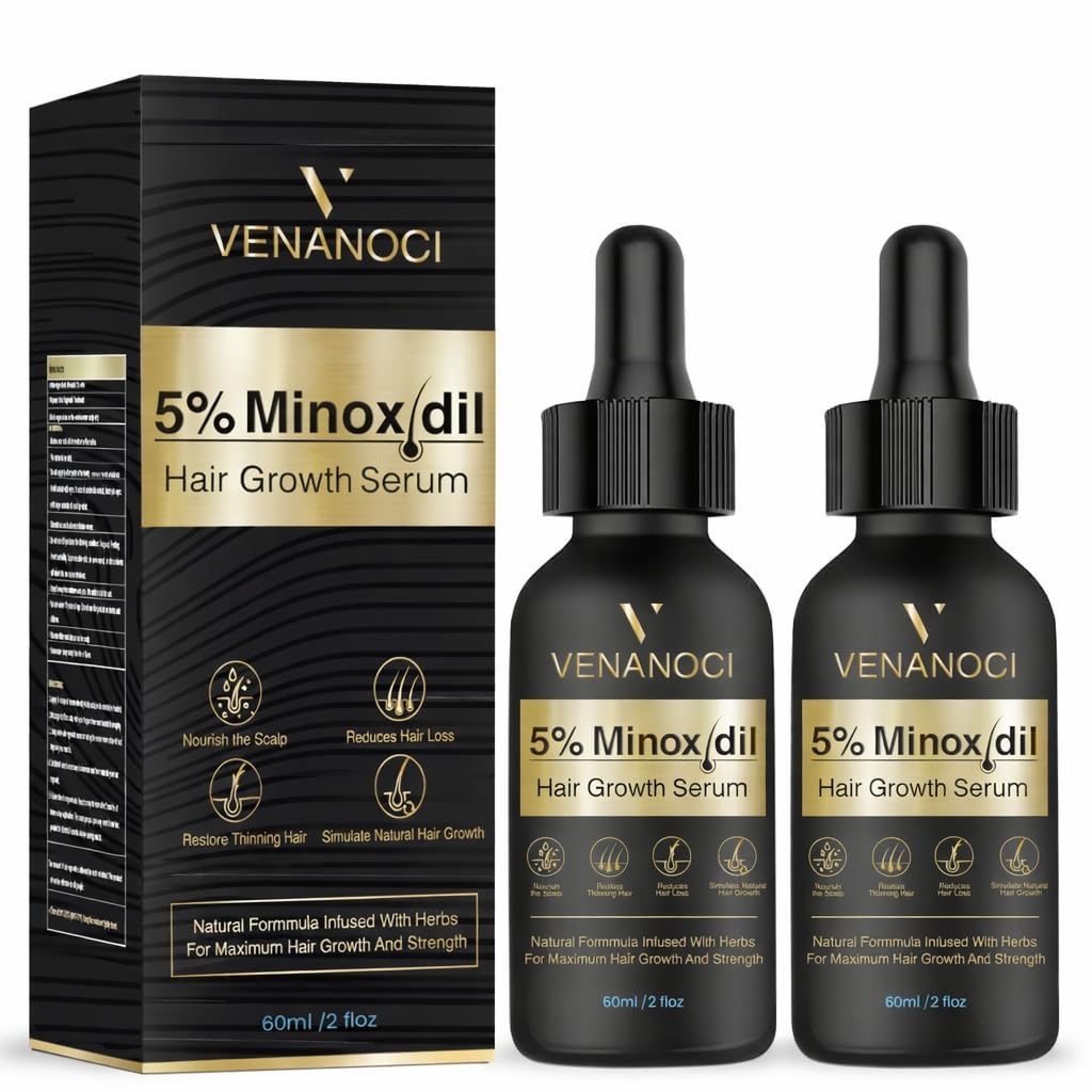 5% Minoxidil Hair Growth for Men and Women: Biotin Hair Growth Serum for Hair Loss, Thinning, and Faster Regrowth Treatment - 60ML